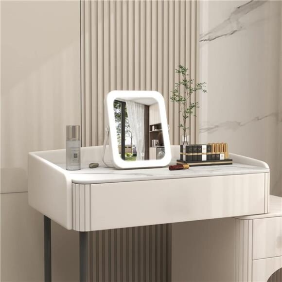 8x10 Inch Lighted Vanity Mirror, 3-Color Dimmable LED Lighting & Touch Control - Picture 2 of 7